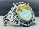 Opulent Native American Navajo #8 Turquoise Hand Repoussed Sterling Silver Bracelet-Nativo Arts