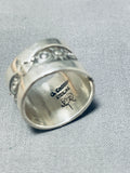 Focused Detail From Artist Native American Navajo Sterling Silver Ring-Nativo Arts