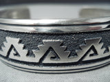 Authentic Thomas Singer Vintage Native American Navajo Sterling Silver Geometric Bracelet-Nativo Arts