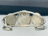 Important Vintage Native American Navajo Rhodochrosite Sterling Silver Bracelet-Nativo Arts
