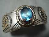 Leo James Vintage Native American Navajo Gold Kokopelli Sterling Silver Bracelet-Nativo Arts