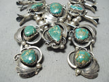 Women's Vintage Native American Navajo Royston Turquoise Sterling Silver Squash Blossom Necklace-Nativo Arts