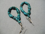Amazing Vintage Native American Navajo Damale Turquoise Sterling Silver Earrings-Nativo Arts