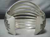 Marvelous Navajo Sterling Silver Ten Rail Bracelet Native American-Nativo Arts