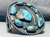 165 Grams Museum Vintage Native American Navajo Morenci Turquoise Sterling Silver Bracelet-Nativo Arts