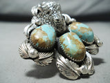 Heavy Silver Buffalo Big #8 Turquoise Buffalo Sterling San Felipe Ring-Nativo Arts