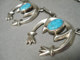 Impressive Vintage Native American Navajo Turquoise Sterling Silver Squash Blossom Necklace-Nativo Arts
