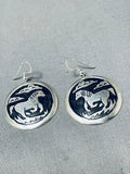 Marvelous Singer Native American Navajo Sterling Silver Horse Earrings-Nativo Arts