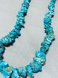 Chunky Dunky Nugget Vintage Native American Navajo Turquoise Sterling Silver Necklace-Nativo Arts
