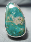 Huge Vintage Native American Navajo Royston Turquoise Sterling Silver Ring Old-Nativo Arts