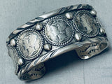 Rare San Felipe Signed Sterling Silver Coins Bracelet-Nativo Arts