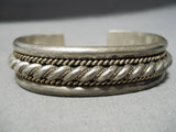 Amazing Vintage Navajo Sterling Silver Bracelet Old Native American-Nativo Arts