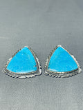 Unique Vintage Native American Navajo Ben Begaye Turquoise Sterling Silver Earrings-Nativo Arts