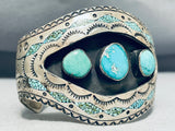 Best Vintage Native American Navajo Will Singer Turquoise Inlay Sterling Silver Bracelet-Nativo Arts