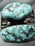 Towering Monumental Vintage Native American Navajo #8 Turquoise Sterling Silver Bracelet Old-Nativo Arts