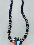 Native American Signed Double Sided Vintage Santo Domingo Turquoise Sterling Silver Necklace-Nativo Arts