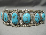 Opulent Vintage Native American Navajo Spiderweb Turquoise Sterling Silver Bracelet Old-Nativo Arts