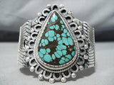 One Of The Best Vintage Native American Navajo Verdy Jake Turquoise Sterling Silver Bracelet-Nativo Arts