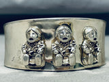 Extreme Detail Vintage Native American Navajo Sterling Silver Storyteller Bracelet-Nativo Arts