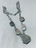 Exquisite Early Vintage Native American Navajo Cerrillos Turquoise Sterling Silver Necklace-Nativo Arts
