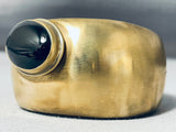 Native American Orville Tsinnie Hard Workmanship Rare Jet Bracelet Cuff-Nativo Arts