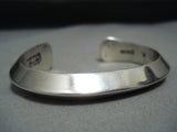 Authentic Vintage Native American Navajo Orville Tsinnie Heavy Sterling Silver Bracelet-Nativo Arts