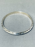Fabulous Native American Navajo Sterling Silver Bangle Bracelet-Nativo Arts