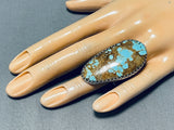 Mesmerizing San Felipe Signed 8 Turquoise Huge Sterling Silver Ring-Nativo Arts