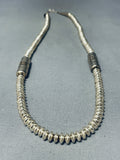 Native American Sturdy Vintage Santo Domingo Thick Sterling Silver Necklace-Nativo Arts