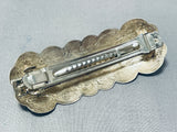 Beautiful Vintage Native American Navajo Kingman Turquoise Sterling Silver Barrette-Nativo Arts