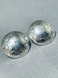 Dynamic Vintage Native American Navajo Sterling Silver Earrings-Nativo Arts