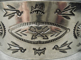 Early 1900's Hand Wrought Vintage Native American Navajo Sterling Silver Bracelet Old-Nativo Arts