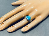 Gary Custer Fabulous Vintage Native American Navajo Kingman Turquoise Sterling Silver Ring-Nativo Arts