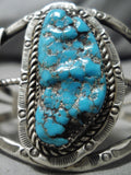 Incredible!! Vintage Native American Navajo Bisbee Turquoise Sterling Silver Bracelet Cuff-Nativo Arts