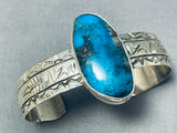 Breathtaking San Felipe Blue Diamond Turquoise Sterling Silver Bracelet Signed-Nativo Arts