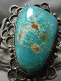 Colossal Vintage Native American Navajo Old Kingman Turquoise Sterling Silver Bracelet-Nativo Arts