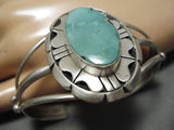 Majestic Vintage Native American Navajo Carico Lake Turquoise Sterling Silver Bracelet-Nativo Arts