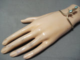 14k Gold Signed Vintage Native American Navajo Women's Turquoise Bracelet-Nativo Arts