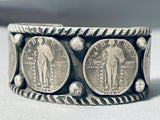 Heavy Coin Native American Sterling Silver Bracelet Cuff-Nativo Arts