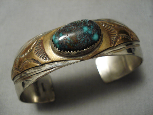 Very Rare Lavender Pit Bisbee Turquoise Vintage Native American Navajo Sterling Silver Bracelet-Nativo Arts