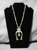 Early Vintage Native American Navajo Ingot Sterling Silver Naja Necklace Old-Nativo Arts