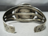 Very Old Vintage Native American Navajo Sterling Silver Coin Repoussed Bracelet Old-Nativo Arts