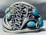 Artistic Silver Work Vintage Native American Navajo Turquoise Sterling Bracelet Cuff Old-Nativo Arts