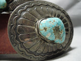 Huge Rare Turquoise Vintage Native American Navajo Sterling Silver Concho Belt Old-Nativo Arts
