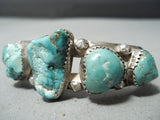 Incredible Vintage Native American Navajo Royston Turquoise Sterling Silver Nugget Bracelet-Nativo Arts