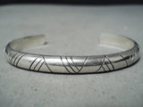 Very Important Wes Willie Vintage Native American Navajo Authentic Sterling Silver Bracelet-Nativo Arts