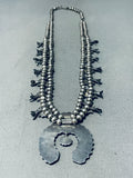 Spectacular Vintage Native American Zuni Turquoise Sterling Silver Squash Blossom Necklace-Nativo Arts