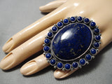 Best Modernistic Navajo Lapis Huge Sterling Silver Native American Ring-Nativo Arts