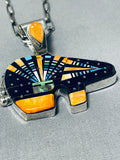 Extreme Intricacy Native American Navajo Turquoise Sterling Silver Bear Necklace-Nativo Arts