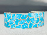 Carmichael Intricate Vintage Native American Zuni Turquoise Sterling Silver Bracelet-Nativo Arts